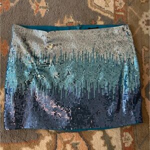 Shades of blue and grey sequins mini skirt size medium
